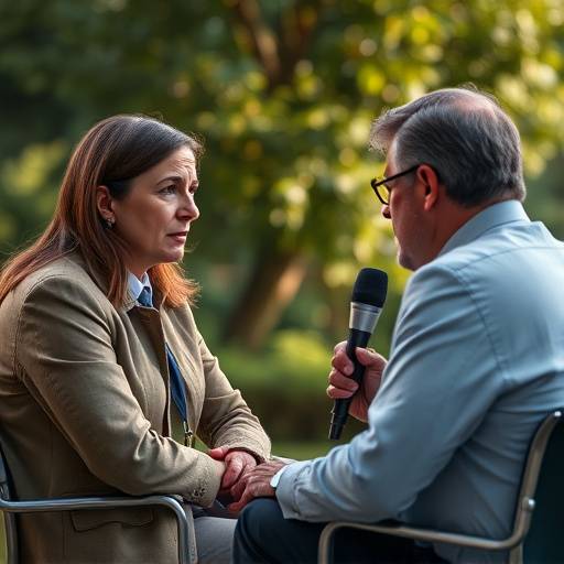 Dois entrevistadores conduzindo uma entrevista.